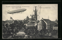 CPA Strassburg, Dirigeables Luftschiff Nr. 4 über Der Stadt Im Jahr 1908, Kaiserplatz  - Sonstige & Ohne Zuordnung