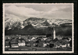 AK Mitterndorf, Ortspartie Mit Kirche Und Den Bergen  - Autres & Non Classés