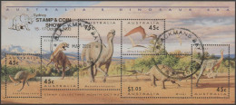 AUSTRALIA - USED 1993 $3.60 Age Of Dinosaurs Souvenir Sheet Overprinted Sydney Stamp & Coin Show - Usati