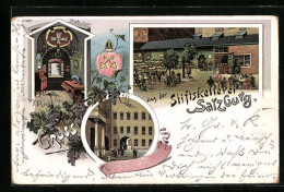 Lithographie Salzburg, Gasthaus Stiftskellerei, Hayn Stübel  - Other & Unclassified