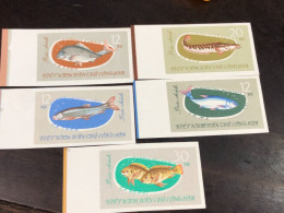 VIET  NAM  NORTH STAMPS-print Test Imperf 1963-(fresh Water Fish Culture)5 Pcs  5 STAMPS Good Quality - Vietnam