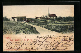 AK Lebrade Bei Plön, Ortsansicht Mit Kirche Von Der Landstrasse Aus  - Plön