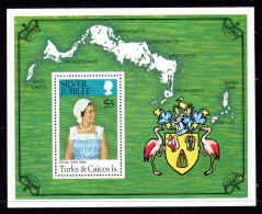 TURKS & CAICOS - 1977 QEII ROYAL VISIT MS FINE MNH ** SG MS475 - Turks & Caicos (I. Turques Et Caïques)