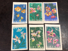 VIET  NAM  NORTH STAMPS-print Test Imperf 1966-(orchids)6 Pcs  6 STAMPS Good Quality - Viêt-Nam