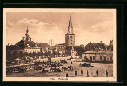 AK Mitau, Marktplatz Mit Pferdewagen Und Kirche  - Lettonia