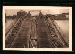 AK Libau, Gesprengte Eisenbahnbrücke  - Lettonie