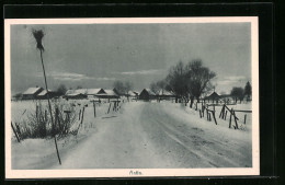 AK Antin, Ortsansicht Im Winter Von Der Landstrasse Aus  - Lettland