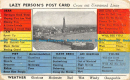 R154763 Lazy Persons Post Card. Cross Out Unwanted Lines - World