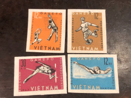 VIET  NAM  NORTH STAMPS-print Test Imperf 1963-(ganefo Games)4 Pcs  4 STAMPS Good Quality - Vietnam