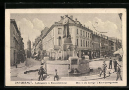 AK Darmstadt, Ludwigsplatz Mit Bismarckdenkmal  - Darmstadt