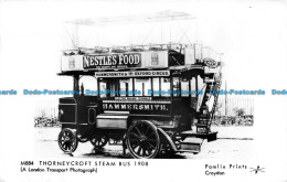 R154996 Thorneycroft Steam Bus 1908. Pamlin Prints. RP. 1975 - World