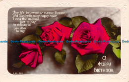 R154999 Greetings. A Happy Birthday. Red Roses. W. And K. RP. 1935 - World