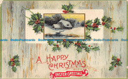 R155018 A Happy Christmas Easter Greetings. House In Winter. 1909 - World