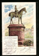 Lithographie Darmstadt, Denkmal Grossherz. Ludwig IV.  - Darmstadt