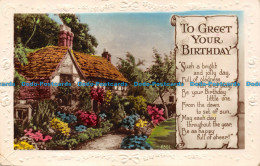 R155055 Greetings. To Greet Your Birthday. House And Garden. Art. RP - World