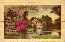 R155068 Greetings. Many Fond Wishes For My Daughters Birthday. Castle And Lake. - World