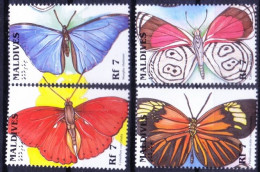 Maldives 1996 MNH 4v, Butterflies Insects - - Vlinders