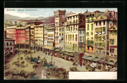 Lithographie Genova, Piazza Caricamento  - Genova