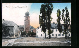 AK Rehau, Partie Am Theaterplatz Mit Kirche  - Rehau