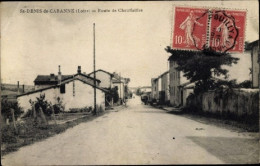 France Postcard 1921 Saint Denis De Cabanne Loire, Route De Chauffailles, Posted ! - Roanne