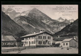 AK Oberstdorf I. Bayr. Allgäu, Gasthof Zum Adler In Der Burgsau Mit Rappenköpfle, Biberkopf Und Linkerskopf  - Oberstdorf