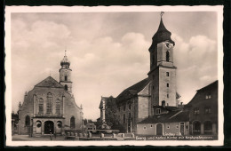 AK Lindau I. B., Evangelische Und Katholische Kirche Mit Neptunbrunnen  - Lindau A. Bodensee