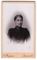 Fotografie C. Bregazzi, Langensalza, Portrait Junge Frau In Schwarzem Kleid  - Anonymous Persons