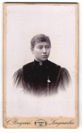 Fotografie C. Bregazzi, Langensalza, Portrait Junge Frau Im Schwarzen Kleid  - Personnes Anonymes