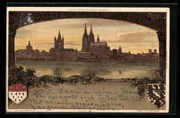 Künstler-AK Carl Biese: Köln /Rh., Panorama Der Stadt, Wappen  - Other & Unclassified