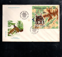 ROUMANIE FDC 1985 BF LYNX - Big Cats (cats Of Prey)