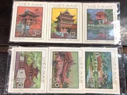 VIET  NAM  NORTH STAMPS-print Test Imperf 1968-(ancient Architecture)6 STAMPS Good Quality - Viêt-Nam