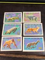 VIET  NAM  NORTH STAMPS-print Test Imperf 1967-(wild Animals)6 STAMPS Good Quality - Vietnam