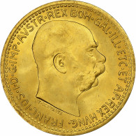 Autriche, Franz Joseph I, 10 Corona, 1912, Refrappe Officielle, Or, SPL+ - Autriche
