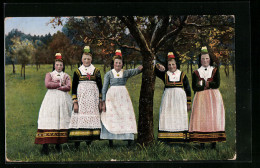 AK Hessische Trachten, Frauen Auf Der Wiese  - Costumes