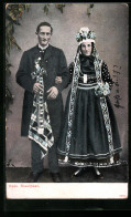AK Hessisches Brautpaar In Hessischer Tracht  - Costumi