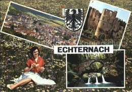 72392404 Echternach Totalansicht Burgruine Bruecke Wasserfall - Andere & Zonder Classificatie