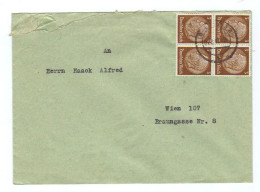 Deutschland, 1941, Briefkuvert Frankiert Mit 4er Block 3Pf. Hinden Burg /MiNr.513; Stempel Salzburg - Covers & Documents