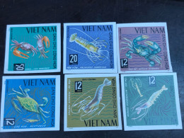 VIET  NAM  NORTH STAMPS-print Test Imperf 1965-(crustaceans )6 STAMPS Good Quality - Vietnam