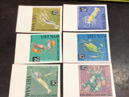 VIET  NAM  NORTH STAMPS-print Test Imperf 1965-(crustaceans )6 STAMPS Good Quality - Viêt-Nam