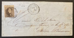 Lettre 21/06/1862 - Affr. OBP 10 Obl. P68 La Louviere > * Bracquegnies* - 1858-1862 Medallions (9/12)