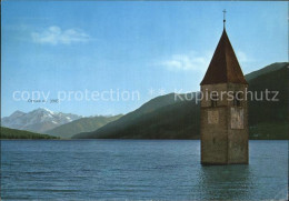 72391217 Vinschgau Val Venosta Reschensee Turm Des Versunkenen Graun  - Autres & Non Classés