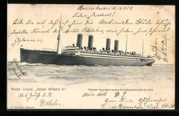 AK Schnellpostdampfer Kaiser Wilhelm II. Des Nordd. Lloyd  - Post & Briefboten