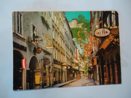 AUSTRIA  POSTCARDS    SALZBURG MARKETS ROAD  WITH 3 STAMPS - Otros & Sin Clasificación