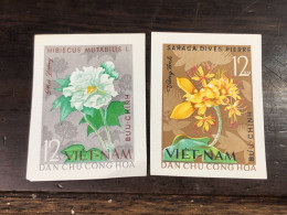 VIET  NAM  NORTH STAMPS-print Test Imperf 1964-(four-seasons Flowers)2 STAMPS Good Quality - Vietnam
