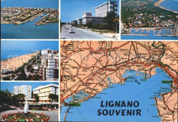 72390769 Lignano Landkarte Strand Fliegeraufnahme Lignano Pineta - Other & Unclassified