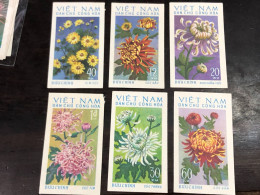 VIET  NAM  NORTH STAMPS-print Test Imperf 1974-(chrysanthemum)6 STAMPS Good Quality - Vietnam