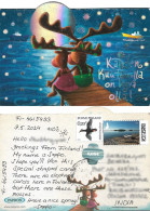 FINLAND 2008-2024 Reindeer,Ocean,Ship,Steam,Boat,Snow,Glitter,Bird,Odd Unusual Shaped,Postcard Used (**) Inde Indien - Lettres & Documents