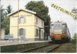 Piemonte Torino Madonna Della Scala Stazione Ferroviaria Treno Littorina In Sosta (v.retro) - Bahnhöfe Mit Zügen