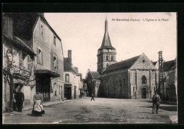 CPA St-Gaultier, L`Eglise Et La Place  - Sonstige & Ohne Zuordnung