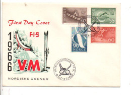 NORVEGE FDC 1966 CHAMPIONNATS DU MONDE SPORTS D'HIVER - Skiing